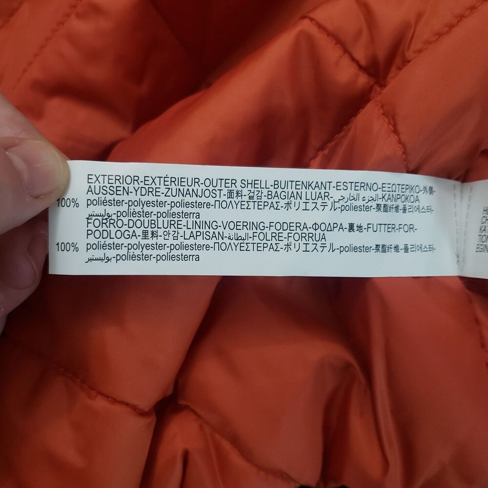 EUC Zara Padded Bomber Jacket Puffer Coat Womens L Navy Blue Quilted Lining Zip - Picture 9 of 11